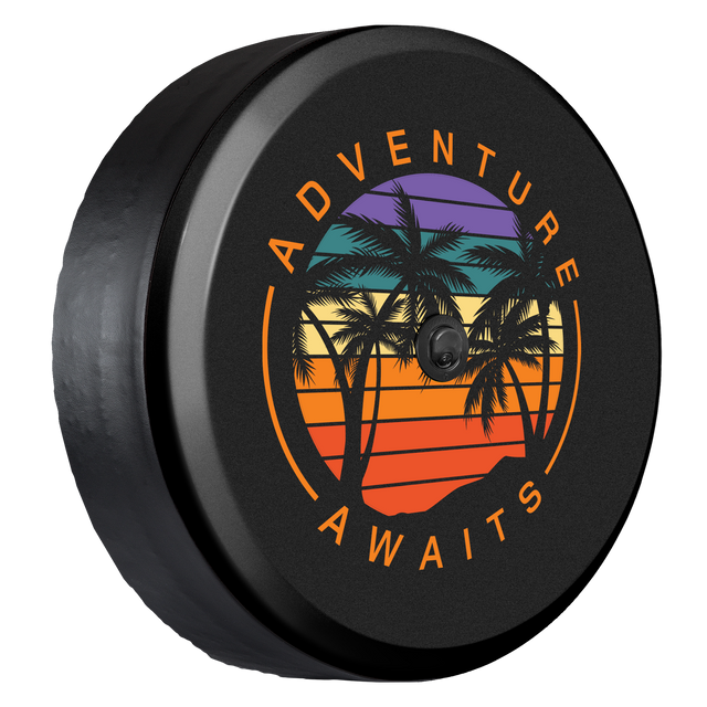 "Adventure Awaits" tire cover design